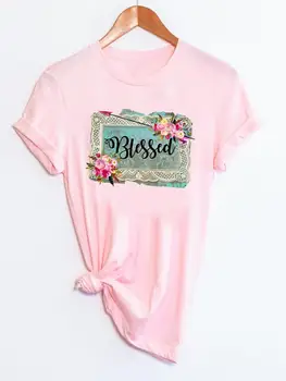 Винтажная футболка с цветочным принтом, женская летняя футболка, модная одежда с коротким рукавом и принтом, повседневная женская одежда, графические футболки