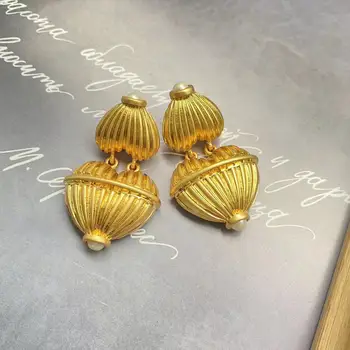 винтажные золотые серьги-гвоздики love, французское преувеличенное жемчужное сердечко, ретро-сережка в стиле барокко, продвинутые ювелирные изделия