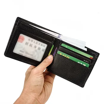 Винтажный кожаный бумажник мужской из воловьей кожи с верхним слоем, кошелек для монет, классическая сумка для карт с карманом для мелочи