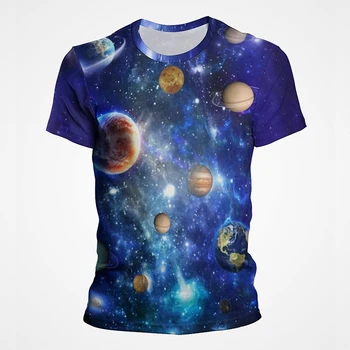Вселенная моды, галактика, звездное небо, 3D печать, футболка с короткими рукавами, мужские летние повседневные детские топы, женская одежда