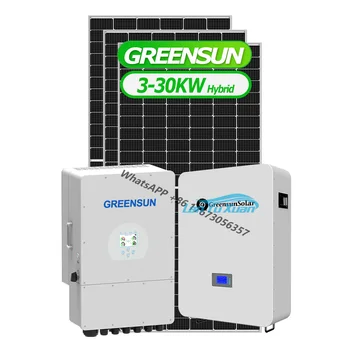 Гибридная автономная система солнечных батарей Greensun мощностью 10000 Вт 3 кВт, 5 кВт, 8 кВт, 10 кВт с аккумуляторами