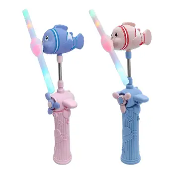 Детская игрушка-ветряная мельница со светодиодной рыбкой, вращающаяся на 360 градусов, Электрическая музыкальная светящаяся палочка Для мальчиков и девочек, ручная светящаяся игрушка-ветряная мельница