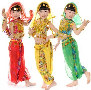 Детский праздничный Индийский танцевальный костюм, этническая одежда для выступлений, одежда для живота для девочек, Китайское классическое Синьцзянское танцевальное платье Детский праздничный Индийский танцевальный костюм, этническая одежда для выступлений, одежда для живота для девочек, Китайское классическое Синьцзянское танцевальное платье 0
