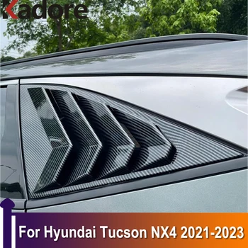 Для Hyundai Tucson NX4 2021 2022 2023 Треугольные жалюзи на заднее стекло, отделка спойлера, аксессуары для экстерьера автомобиля, Черный