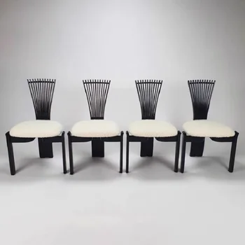 Домашний обеденный стул дизайнерский семейный стул с высокой спинкой винтажный обеденный стул из французского массива дерева Домашний обеденный стул дизайнерский семейный стул с высокой спинкой винтажный обеденный стул из французского массива дерева 0