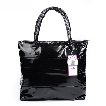 Женская сумка, зимняя сумка, хлопчатобумажные пуховые сумки, сумки через плечо для женщин, сумки с верхней ручкой, Однотонная сумка-ведро, модные сумки-тотализаторы, мягкие