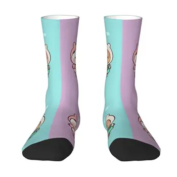 Забавные мужские носки Dudu Bubu Mochi с персиковым котом, забавное платье Унисекс, Удобные теплые носки с 3D-принтом, Панда, Медведь, Объятия Экипажа