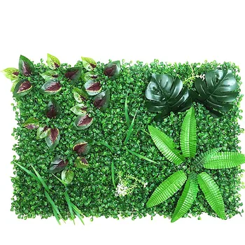Зеленое ложное растение Трава Стена DIY Украшение панели Искусственный Цветок Лист Настенная доска Подвесной Газон 40x60 см