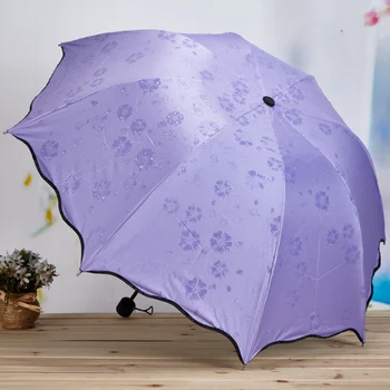 Зонтик Lady Magic Flowers, Складной зонтик от дождя, Ветрозащитный зонтик, Складной Зонт от солнца/дождя с защитой от ультрафиолета