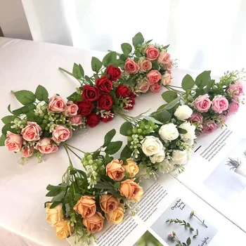 Имитация Nordic Ins Королевская наложница, Роза, свадебный букет, реквизит для свадебной фотографии, Имитация цветочного дома, цветок