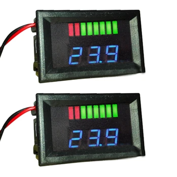 Индикатор емкости КИСЛОТНО-свинцовой батареи 2X 12V Индикатор уровня заряда Светодиодный Тестер Синий вольтметр