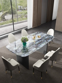 Итальянский легкий Роскошный суперкристаллический стол в виде яслей и шезлонгов combo maison simple table в виде яслей rectangulaire