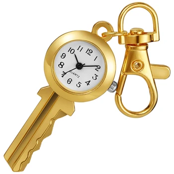 Карманные часы с золотым ключом, винтажные изысканные мужские и женские детские брелки, кварцевые часы