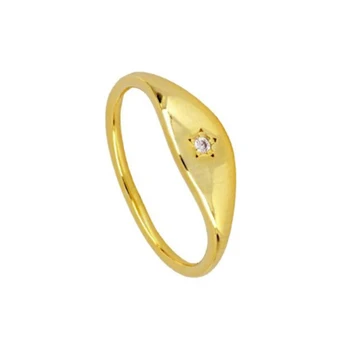 Кольцо CANNER Geometric Cap Dots из стерлингового Серебра 925 пробы, Роскошные ювелирные кольца Для женщин с Волнистым сердечком, Аниллос-кольца Bague Joyero