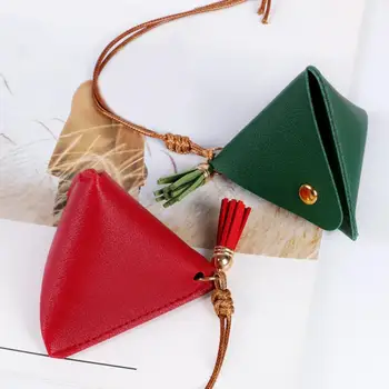 Кошелек с карманом в форме Цзунцзы, треугольный холщовый кошелек для монет, милый кошелек, креативная сумка в стиле ретро, модный стиль, популярный