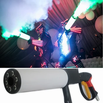 Красочный струйный воздушный пистолет СО2, светодиодная портативная машина для дыма и тумана из двуокиси углерода для вечеринки, свадьбы, выступления на сцене, дискотеки DJ.