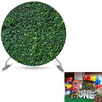Круглый фон с зеленым газоном, чехлы для вечеринок по случаю Дня рождения, свадеб, Реквизит для украшения детского душа