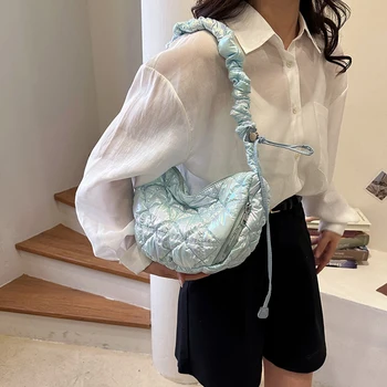Лазерная стеганая сумка-мессенджер, сшитая в ромбовидную клетку, сумка через плечо, сумка с облаком ярких цветов, сумка с регулируемым плечевым ремнем, кошелек