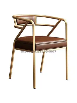 Легкий Роскошный обеденный стул, Офисный стул для отдыха в Скандинавском стиле, простой современный Сетчатый Красный стул для макияжа, Железный стул для ресторана со спинкой