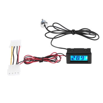 Мини-электронный термометр с подсветкой дисплея, Гигрометр, Влагостойкий Цифровой Гигрометр для системы водяного охлаждения ПК Мини-электронный термометр с подсветкой дисплея, Гигрометр, Влагостойкий Цифровой Гигрометр для системы водяного охлаждения ПК 0