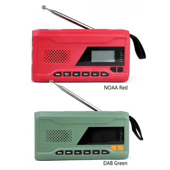 Многофункциональное аварийное радио, рукоятка, зарядка через USB, пластиковое портативное аварийное радио, сигнализация SOS, DAB, совместимая с Bluetooth