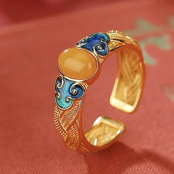 Модные ювелирные изделия золотого цвета, кольцо 
