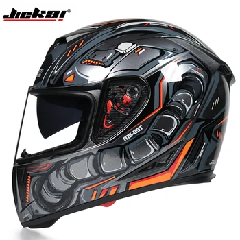Мотоциклетный шлем на все лицо, Моющаяся подкладка с двумя линзами, стильный быстросъемный гоночный шлем Casco, Одобренный Moto DOT FA