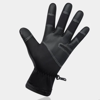 Мужские велосипедные перчатки, водонепроницаемые противоскользящие перчатки, ветрозащитные перчатки с сенсорным экраном, с застежкой-молнией на все пальцы, для пеших прогулок в холодную погоду, катания на лыжах Мужские велосипедные перчатки, водонепроницаемые противоскользящие перчатки, ветрозащитные перчатки с сенсорным экраном, с застежкой-молнией на все пальцы, для пеших прогулок в холодную погоду, катания на лыжах 0