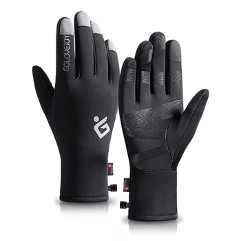 Мужские Перчатки Зимние Велосипедные Спортивные Тепловые Перчатки для Бега с сенсорным экраном, Теплые Перчатки, Ветрозащитные Перчатки на весь палец