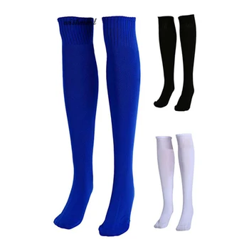 Мужские спортивные носки, женские длинные носки для бега, однотонные футбольные носки до колен, снимающие усталость, обезболивающие, нескользящие Носки для верховой езды