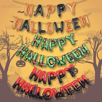 Набор воздушных шаров Happy Halloween, Фоновое украшение для вечеринки на Хэллоуин, Атмосфера домашнего ужаса, Декоративный реквизит, украшение на Хэллоуин