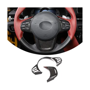 Наклейка для отделки крышки рулевого колеса автомобиля из углеродного волокна для Toyota Supra GR A90 A91 MK5 2019 2020 2021 2022 Аксессуары