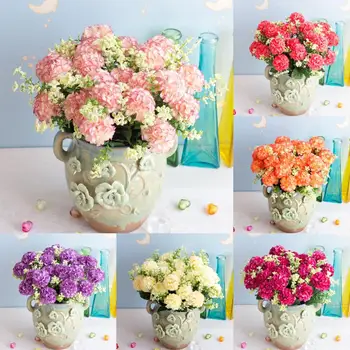 Необычные искусственные цветы, красивый букет искусственных цветов гортензии, устойчивый к атмосферным воздействиям, Цветостойкие цветы из искусственного шелка, садовые принадлежности