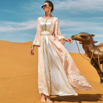 Новое Дубайское платье-двойка и длинное пальто, платье с поясом, одежда для туризма в пустыне, Ближневосточное арабское платье