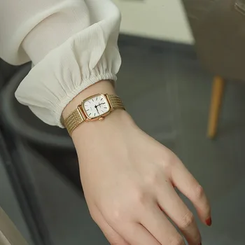 Новые женские часы 2023 года: Антикварные часы, Золотые часы, Роскошные благородные часы, Матовый циферблат, Японский механизм, Подарок подруге