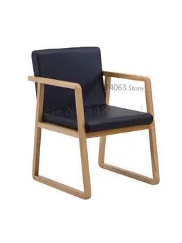 Обеденный стул из массива дерева в скандинавском стиле, кресло для отдыха в кофейне, кресло для конференций в отеле, кресло для кабинета, Современное кресло с тканевой спинкой