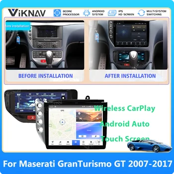 Обновление Android 12 Autoaudio Для Maserati Grantismo GT 2007-2017 Беспроводной CarPlay 8-Ядерный Стерео Мультимедийный Плеер GPS Navi