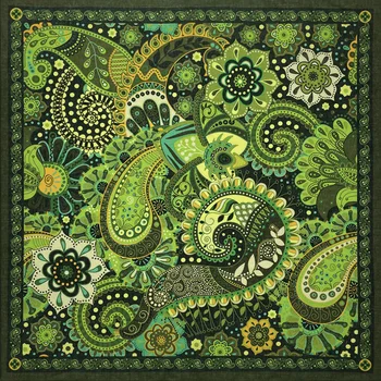 Оливково-зеленый Кешью с геометрией в стиле хип-хоп, Хлопковая Квадратная бандана, шарф, повязка на голову с Пейсли, Подарки для мужчин/Мальчиков/девочек