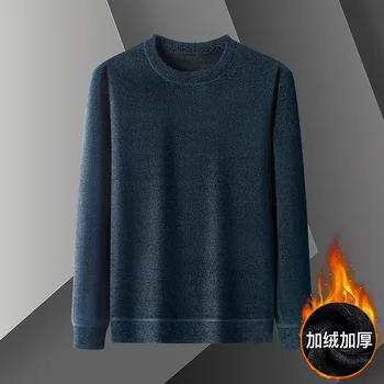 осень и зима 2023, новый мужской кашемировый свитер толстой вязки, осенне-зимний теплый пуловер с круглым вырезом, базовый свитер