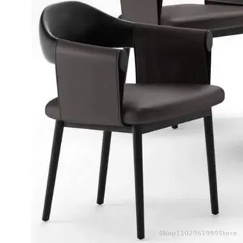 Офисное кафе, современные обеденные стулья, Скандинавский Кожаный салон, Обеденные стулья, кресло для отдыха в спальне, мебель для дома Sillas AB50CY