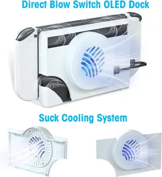 Охлаждающий вентилятор с синей подсветкой для Nintendo Switch, OLED-док-станция, Замена охладителя, Рассеивание тепла, Игровые аксессуары