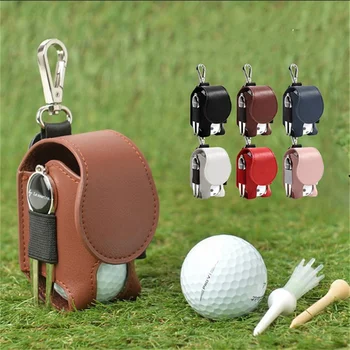 Переносная сумка для хранения мячей для гольфа Поясной держатель для мячей для гольфа Сумка Мини Карманный контейнер с металлической пряжкой Кожаная поясная сумка для гольфа