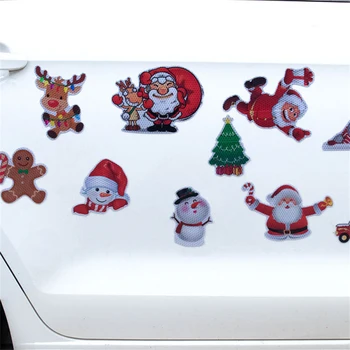 Персонализированная и креативная рождественская светоотражающая сотовая решетка, мягкая магнитная защитная наклейка на корпус багажника