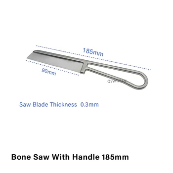 Пила для костей с ручкой 185 мм, толщина пильного полотна 0,3 мм, Ортопедический хирургический инструмент Пила для костей с ручкой 185 мм, толщина пильного полотна 0,3 мм, Ортопедический хирургический инструмент 1