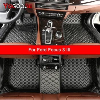 Пользовательские автомобильные коврики YOGOOGE для Ford Focus III 3, Автоаксессуары, Коврик для ног