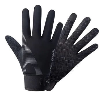 Противоскользящие перчатки для защиты сенсорного экрана, легкие перчатки на весь палец для катания на горных велосипедах на открытом воздухе, сезон весна-лето, нескользящие