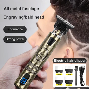 Профессиональный ретро-триммер для волос Беспроводная электрическая машинка для стрижки волос Бритва для Бороды Мужская Машинка для стрижки волос Парикмахерская Мужская Стрижка