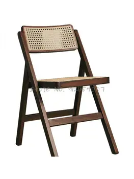 Ретро Складной стул из массива дерева, Старинный обеденный стул из ротанга, плетеный из ротанга, кабинет, кофейня, Деревянный стул из ротанга, табурет в японском стиле Ретро Складной стул из массива дерева, Старинный обеденный стул из ротанга, плетеный из ротанга, кабинет, кофейня, Деревянный стул из ротанга, табурет в японском стиле 0