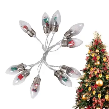Рождественские гирлянды со снежным шаром Светодиодные гирлянды для патио с комнатой Санта-Снеговика с батарейным питанием или мини-декоративной подсветкой USB