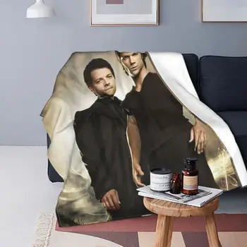 Сверхъестественное одеяло с фланелевым принтом Сэма Винчестера, портативное Супер Теплое одеяло для дивана, плюшевое Тонкое одеяло для дивана